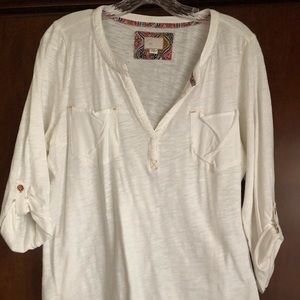 Anthropologie 3/4 rolled sleeve. button down